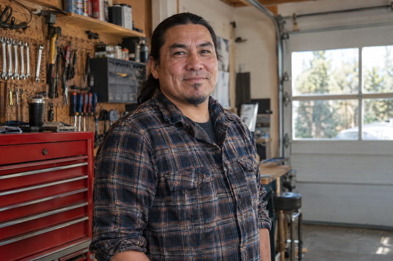 A Canadian tradesman in his workshop
